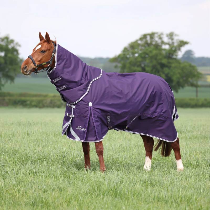Shires Highlander Original Light Weight 100g Detach a Neck Turnout Rug Plum