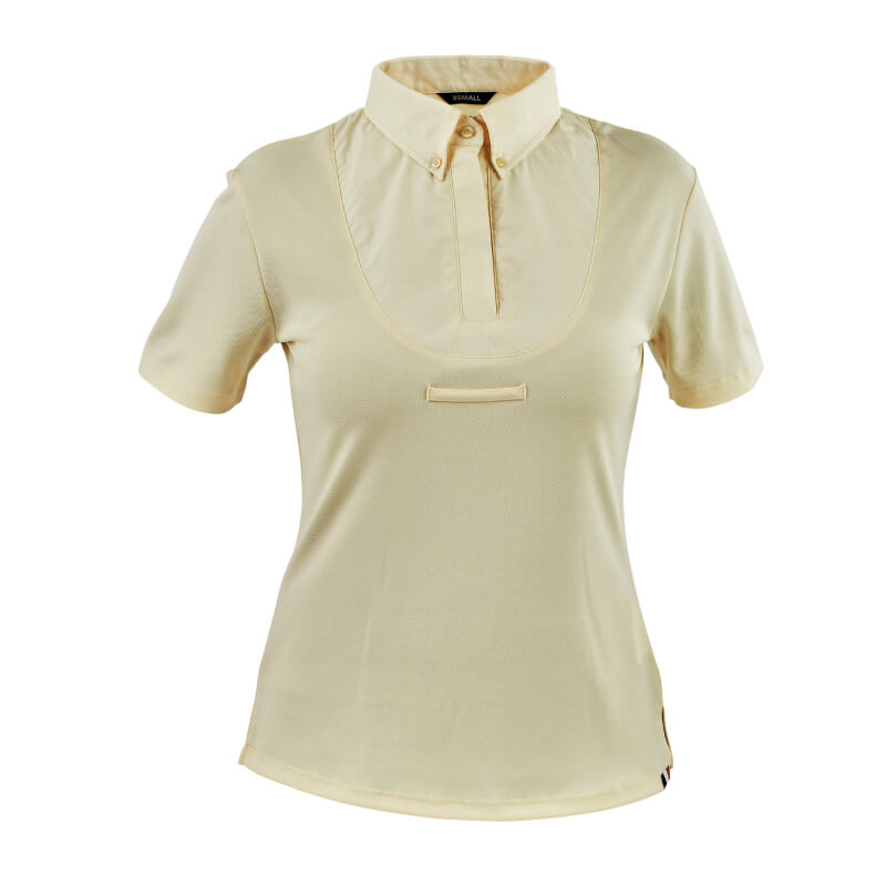 Shires Aubrion Young Rider short sleeve tie shirt in yellow, designed for a fitted look.