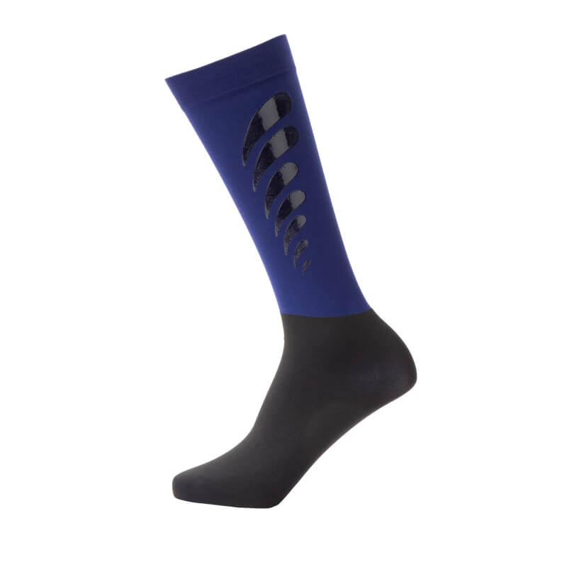 Aubrion Team Socks Midnight: blue/black, wavy design, moisture-wicking by Aubrion.