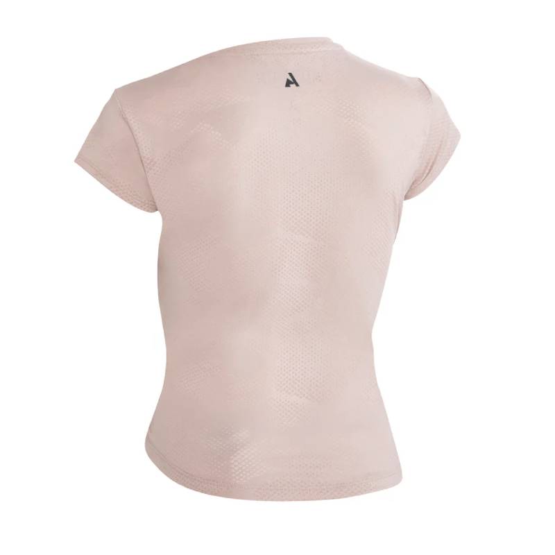 Aubrion React Tech T-Shirt YR Sand with rapid-dry tech and logo near collar.