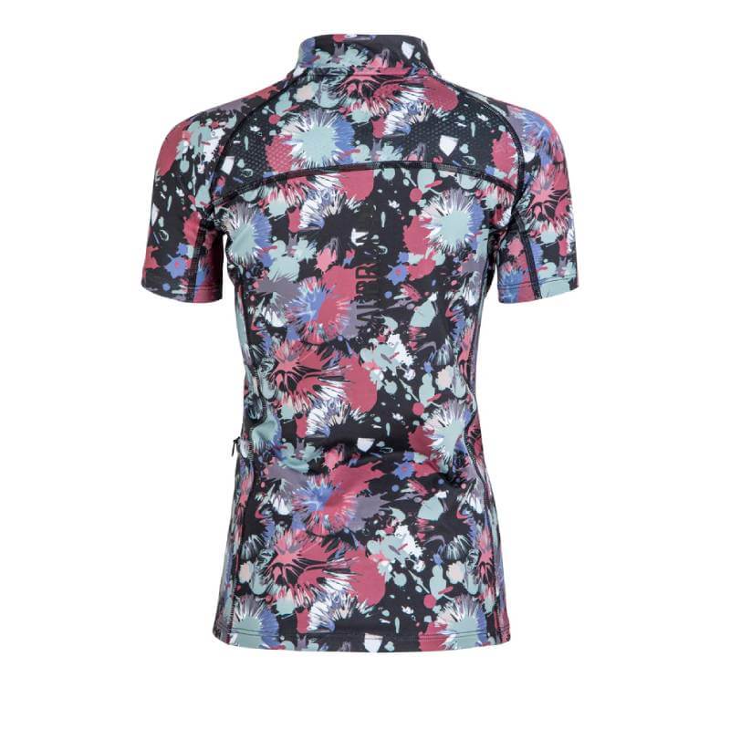 Aubrion React YR Abstract: short sleeve base layer with UPF50+ and paint splatter print.