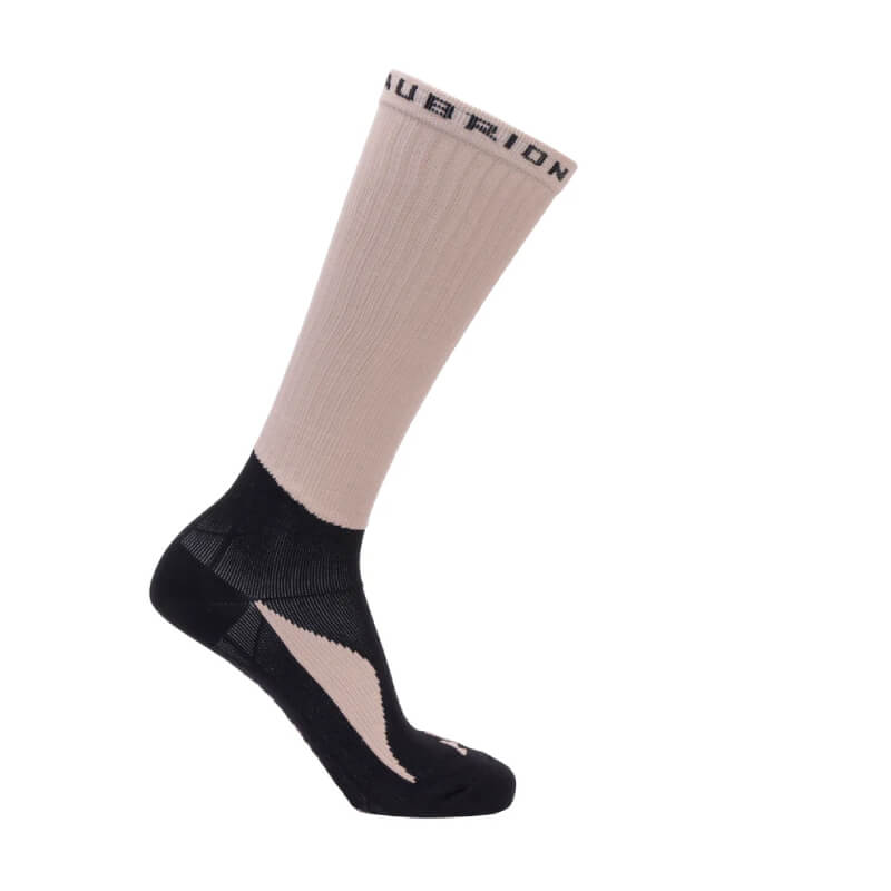 Aubrion React Technical Socks Sand: beige/black, moisture control, text cuff, by Aubrion.