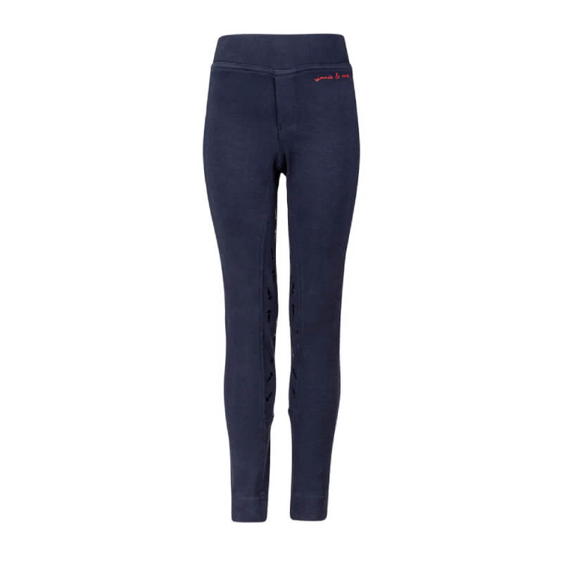 Shires Winnie &amp; Me Childs Jodhpurs Navy with high waist and red logo on the waistband.
