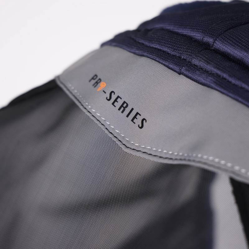 Close-up of Shires FlyGuard Pro Fine Mesh Fly Mask with Ears Navy showing fine mesh detail.