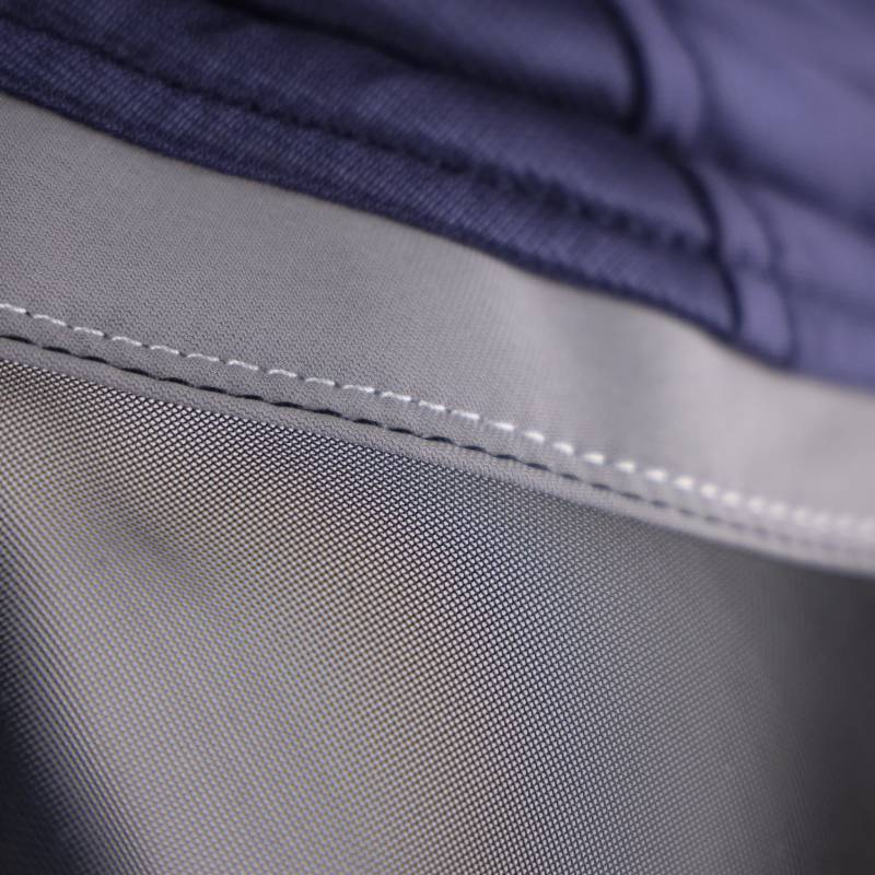 Close-up of Shires FlyGuard Pro Fine Mesh Fly Mask with Ears Navy for horse protection.