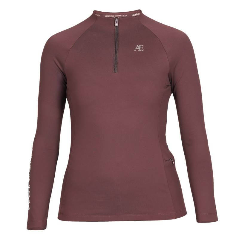 Aubrion Equestrian Winter Long Sleeve Base Layer Espresso