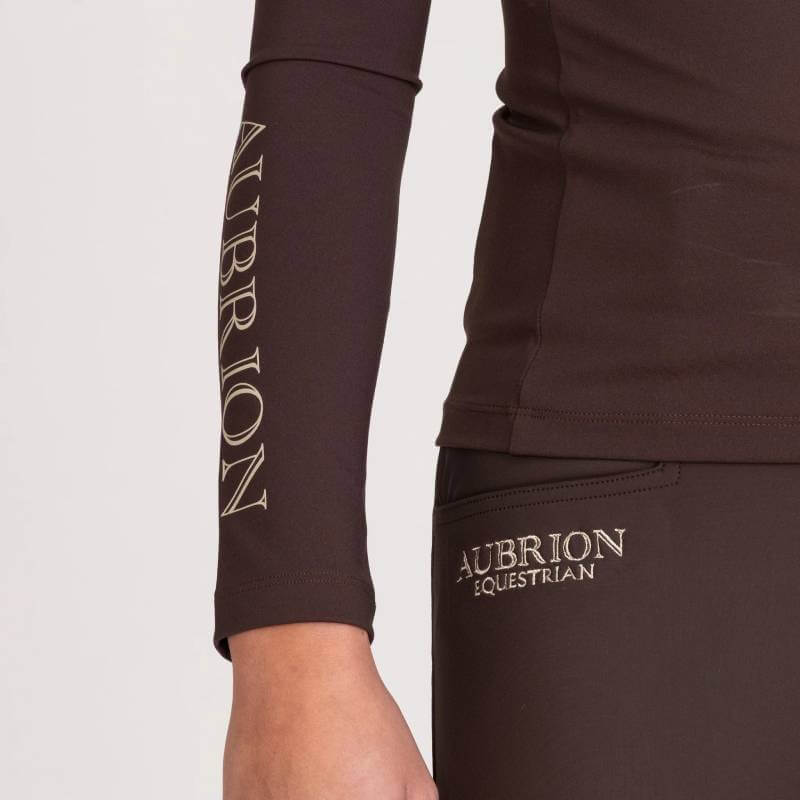 Aubrion Equestrian Winter Long Sleeve Base Layer Espresso