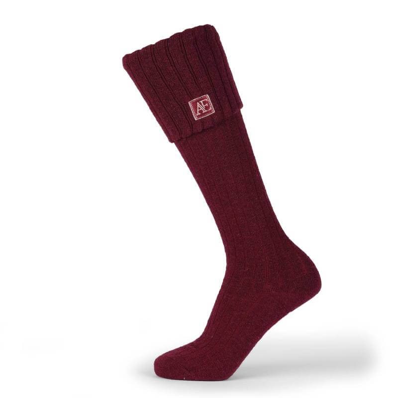 Aubrion Equestrian Knit Boot Socks Port One Size