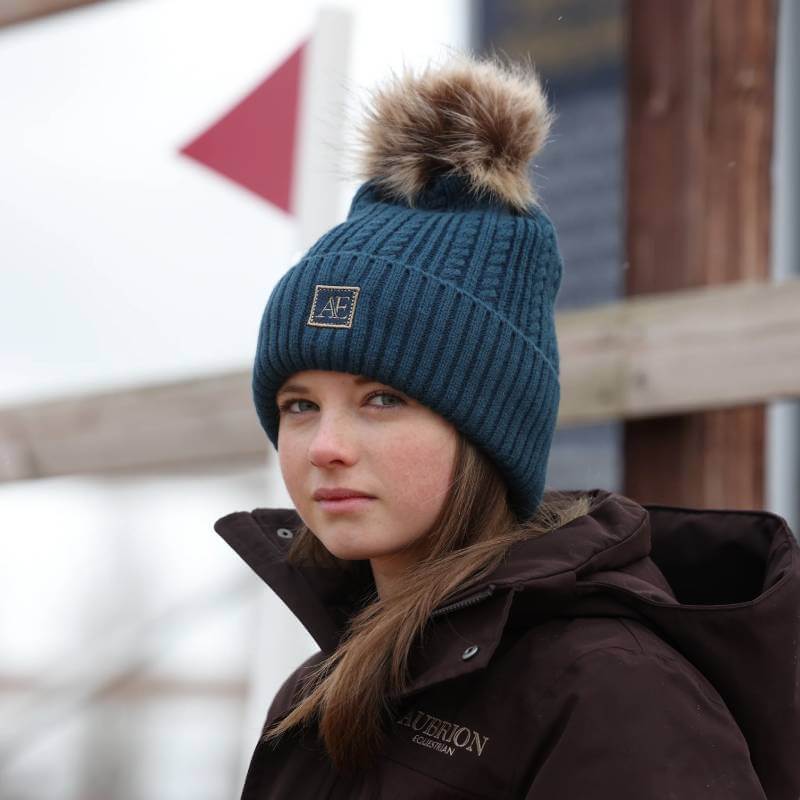 Aubrion Equestrian Knit Hat Estate Blue One Size
