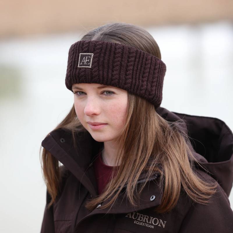 Aubrion Equestrian Knit Headband Espresso One Size