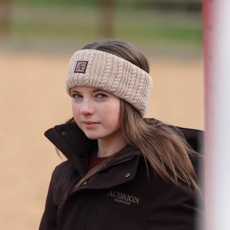 Aubrion Equestrian Knit Headband Oat One Size