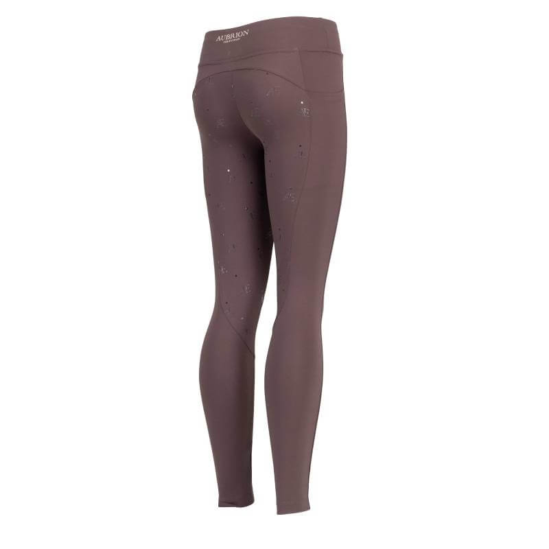 Aubrion Equestrian Winter Riding Tights Young Rider Espresso