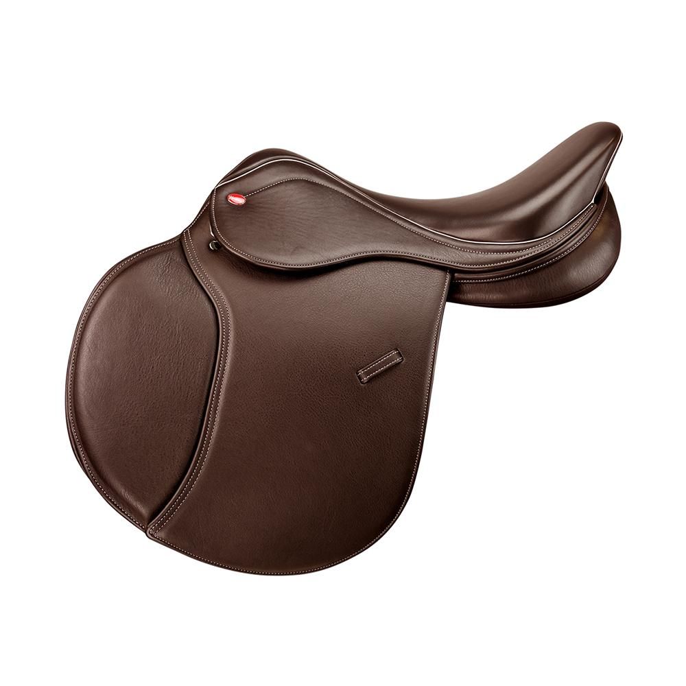 John Whitaker Bedale GP Jump Saddle in black leather with interchangeable gullet system.