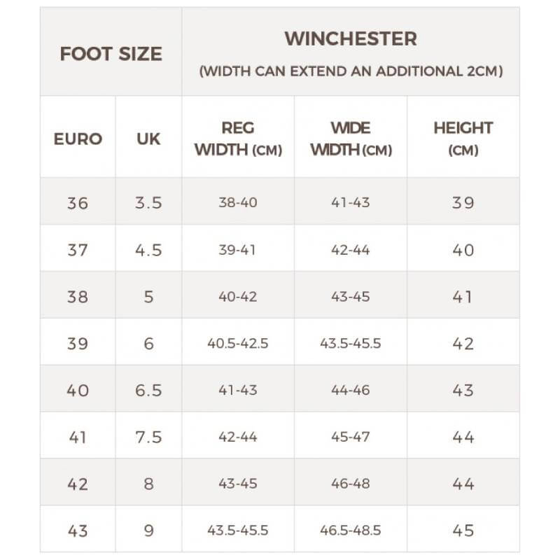 Brogini clearance size guide