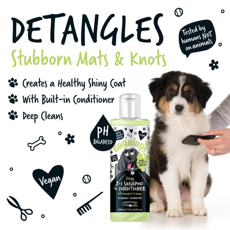 Bugalugs 2in1 Grapefruit &amp; Orange Zingy Dog Shampoo &amp; Conditioner 250ml