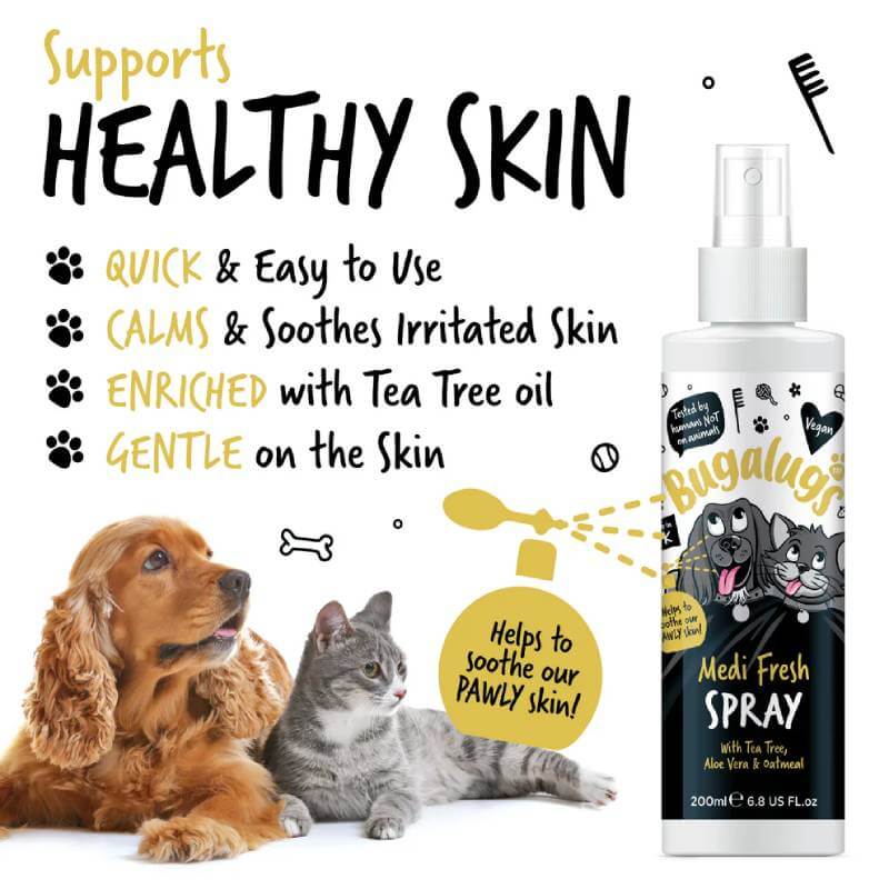 Bugalugs Medi Fresh Itchy Skin Spray for Dogs & Cats 200ml