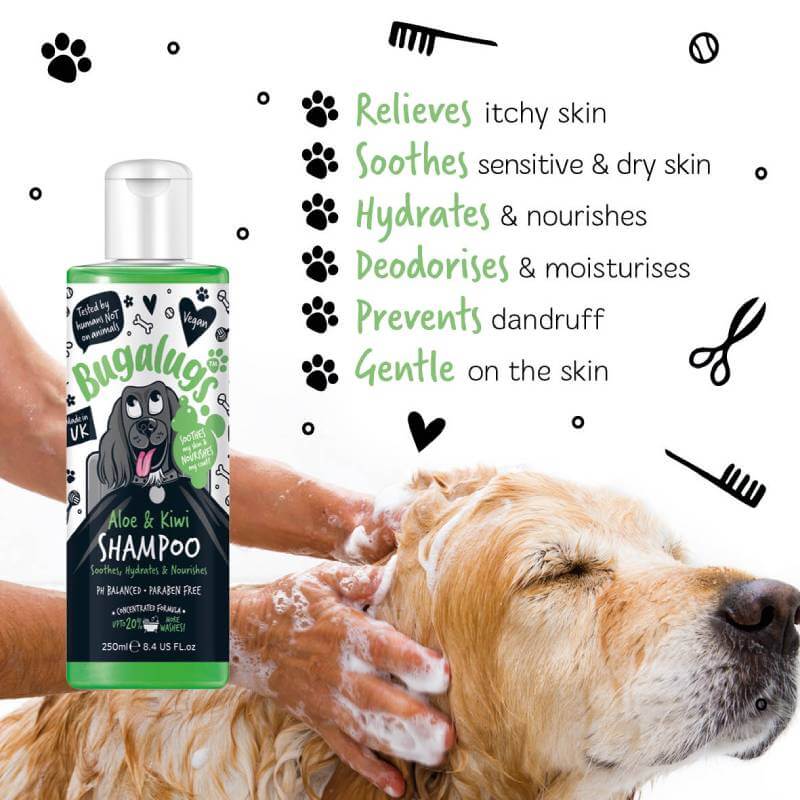 Bugalugs Aloe &amp; Kiwi Soothing Dog Shampoo 250ml