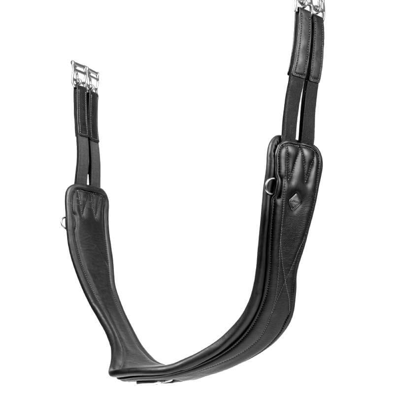 LeMieux Gel-Tek Anatomic Jumping Girth in black shown against a white background.