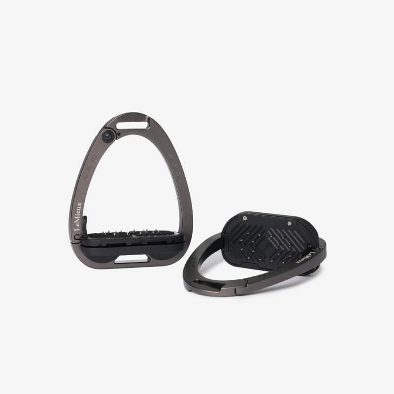 Two Lemieux Vector Balance Stirrup Carbon One Size by LeMieux on a white background.