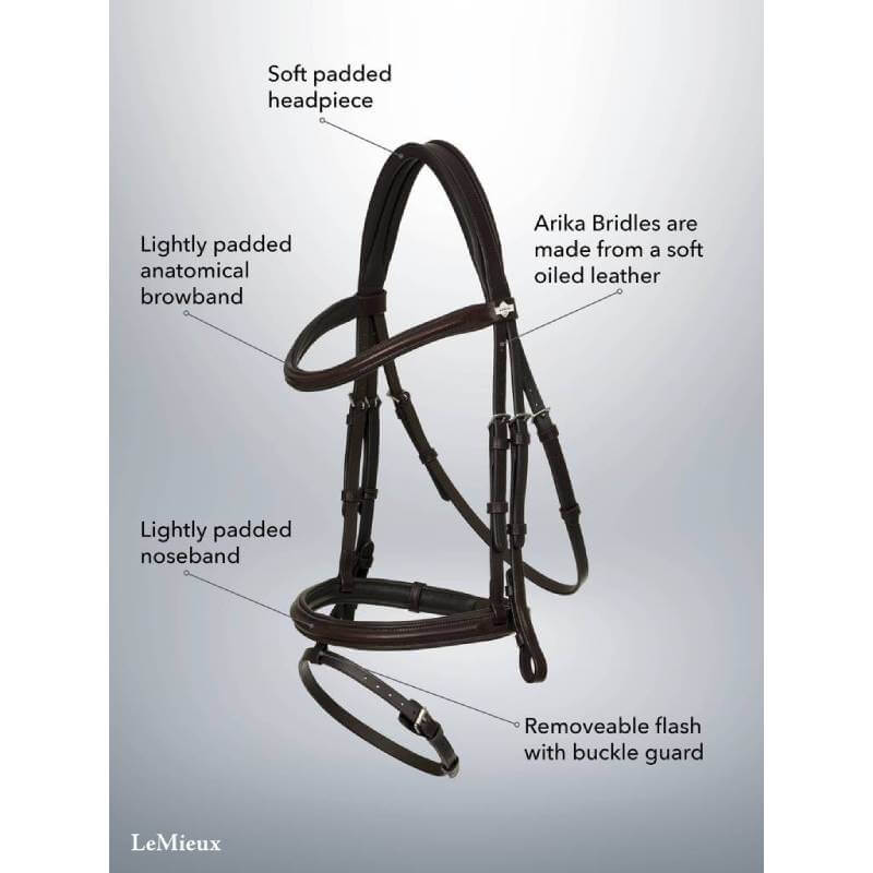 LeMieux Arika Flash Bridle Brown/Silver-Pet n Pony-LeMieux