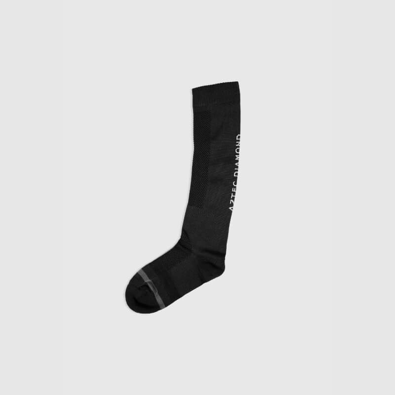 Black Aztec Diamond YR Technical Sock 2pk—breathable, knee-high sports socks.