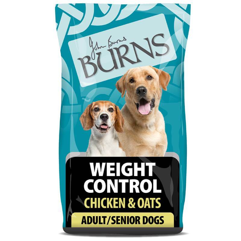 Burns Weight Control Chicken &amp; Oats dog food supports weight management for adult &amp; senior dogs.