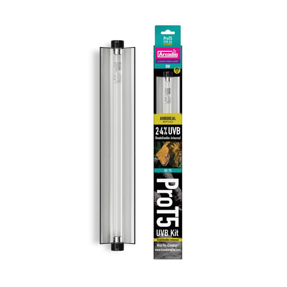 Arcadia Pro T5 UVB Kit ShadeDweller Arboreal, with reflector, ideal for arboreal setups.