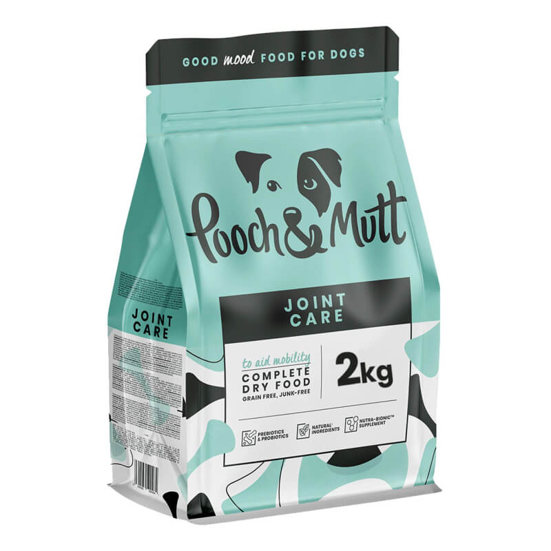 Pooch &amp; Mutt Joint Care Premium Dog Food 2kg supports joints with glucosamine &amp; chondroitin.