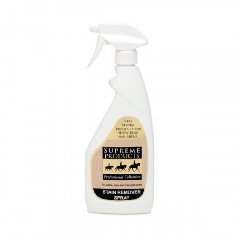Supreme Products Stain Remover Spray 500ml removes stable stains from your horse’s coat.