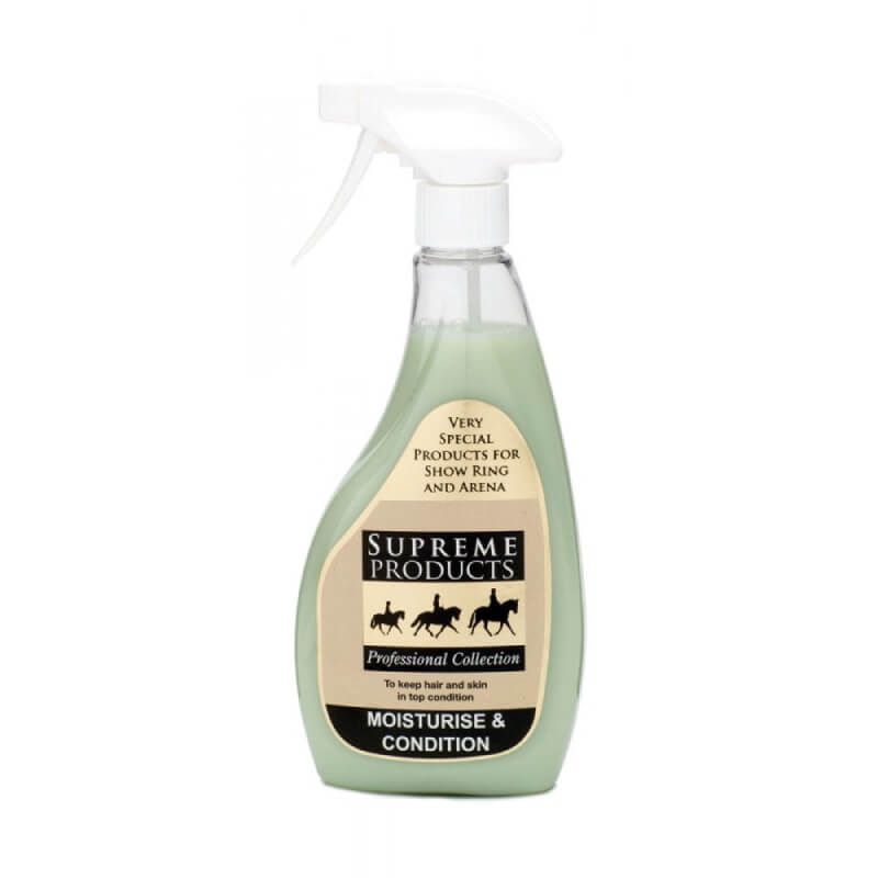 Supreme Products Moisture &amp; Condition Supreme Spray 500ml conditions horses' mane and tail.
