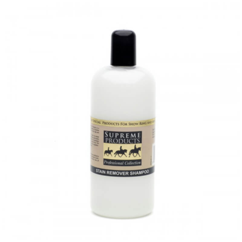 Supreme Products Stain Remover Shampoo 500ml, white bottle with black cap and label.