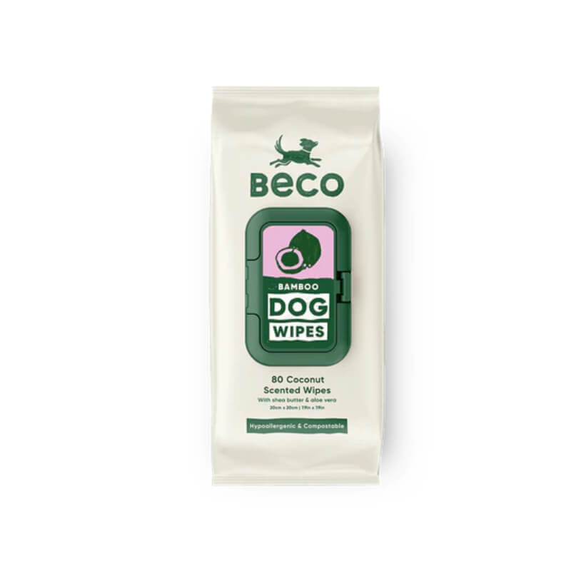 Beco Bamboo Dog Grooming Wipes Coconut Scented 80pk - Beco.