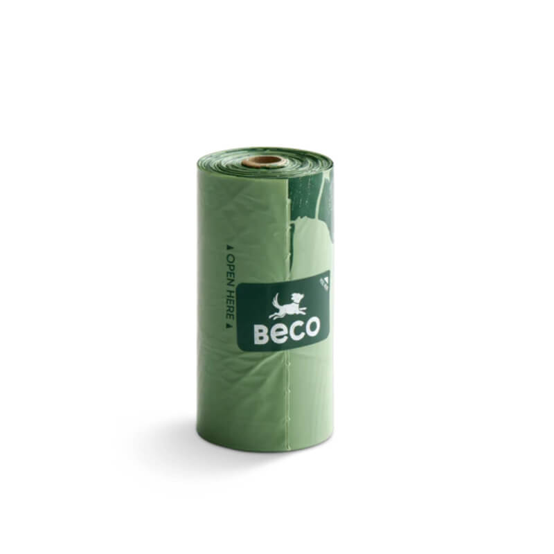 Beco Single Roll Unscented Poop Bags by Beco, shown in green on a white background.