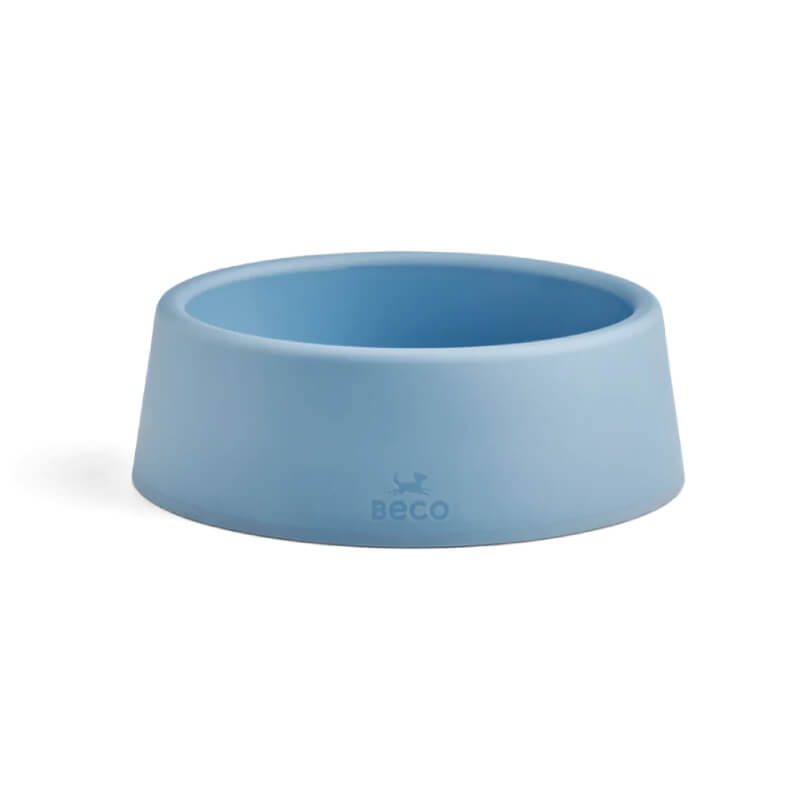 Beco Steady Dog Bowl Blue by Beco, recycled, non-slip, dishwasher safe on white background.