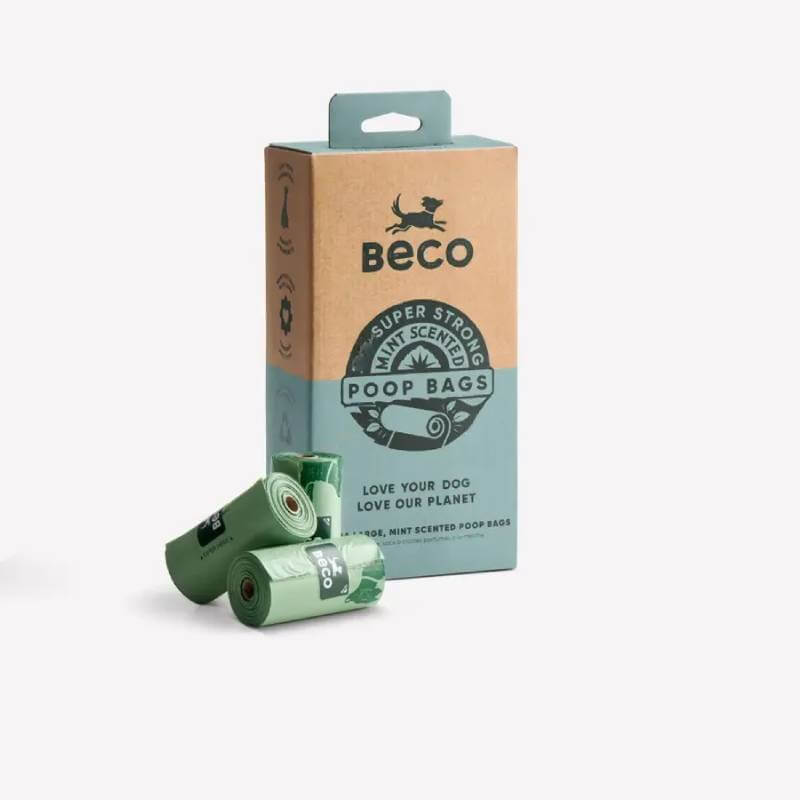 Beco Large Poop Bags Scented 315pk—leakproof, mint-scented bags made from recycled plastic.