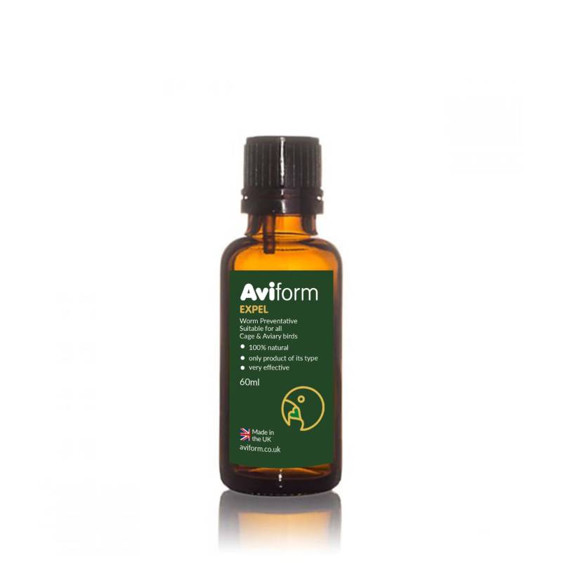 Aviform EXPEL Worm Preventative for cage &amp; aviary birds, 60ml bottle.