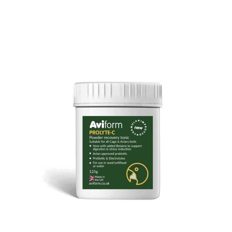 Aviform PROLYTE C 125g: Probiotic recovery supplement for cage &amp; aviary birds.