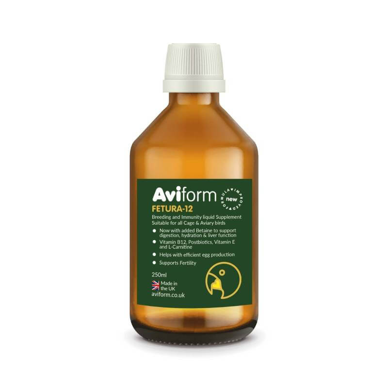 Aviform FETURA-12 250ml, liquid breeding &amp; immunity supplement for cage &amp; aviary birds.