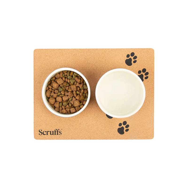 Scruffs Cork Pet Placemat Paw Print 40x30cm-Pet n Pony-Scruffs