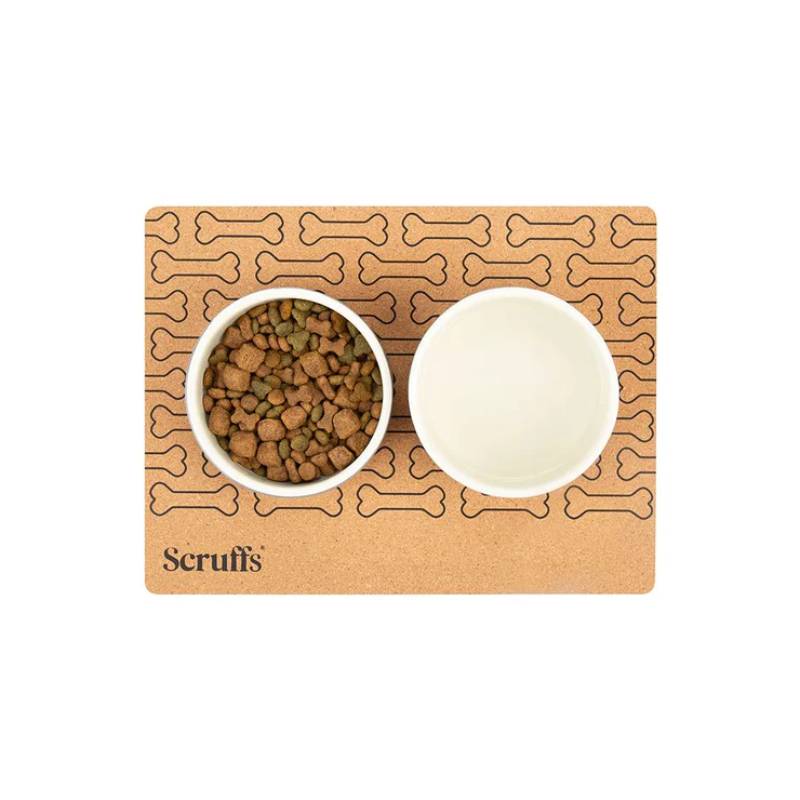 Scruffs Cork Pet Placemat Bone Print 40x30cm-Pet n Pony-Scruffs