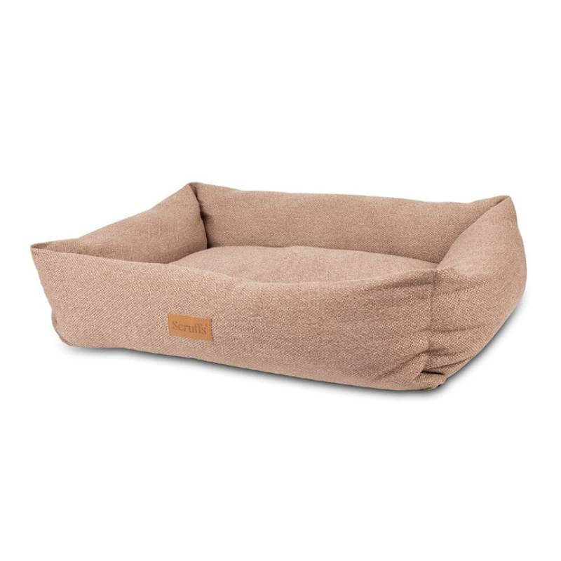 Scruffs Seattle Box Bed XL Sienna Brown with raised sides and soft, machine-washable cushion.