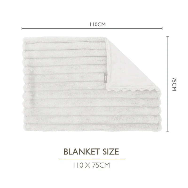Scruffs Aspen Blanket 110x75cm Cream—ribbed texture, perfect faux fur pet blanket.