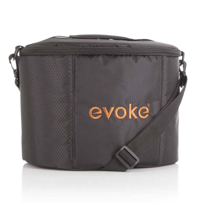 Evoke Padded Helmet Bag Black—insulated with handle and strap, like a lunch bag.