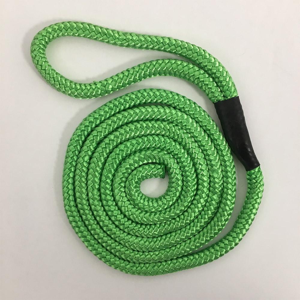 Silvermoor Swinger Rope Kit: green, coiled rope with looped end and black tape near the loop.