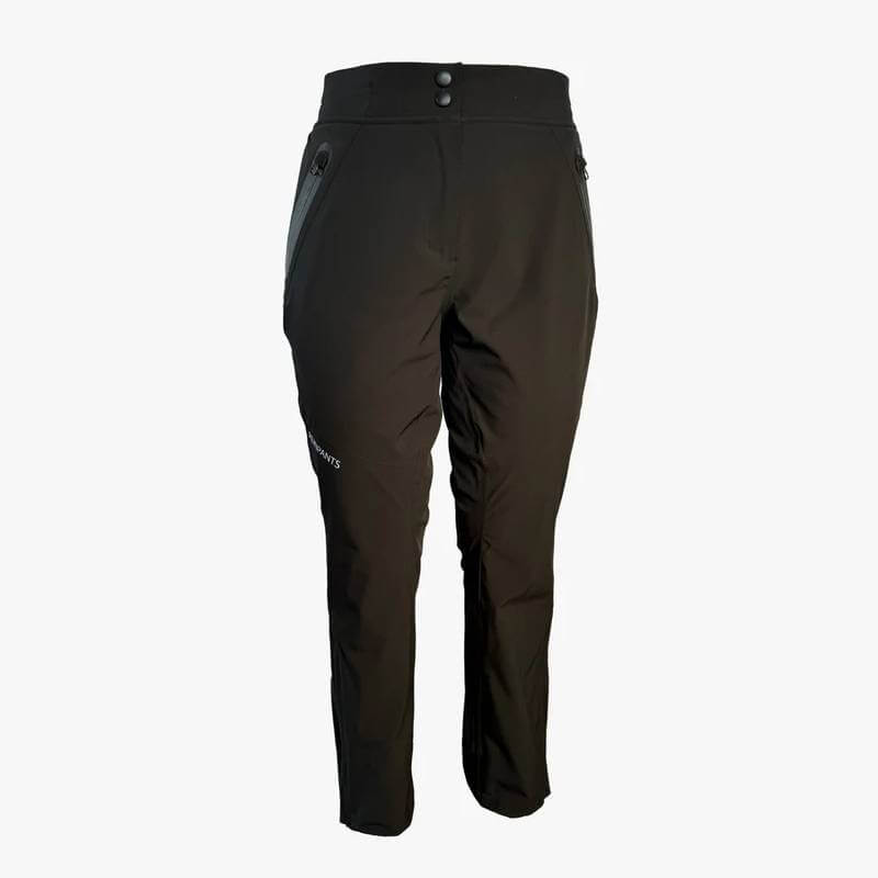 Reinwear Reinpants Lite Black: lightweight rain pants with zip pockets on white background.
