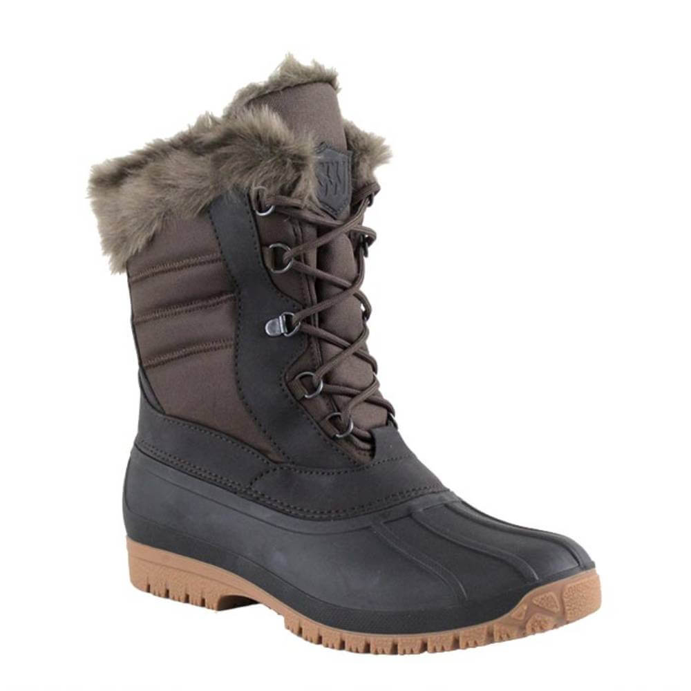 Woof Wear Mid Winter Boot: faux fur trim, lace-up front &amp; fleece lining.