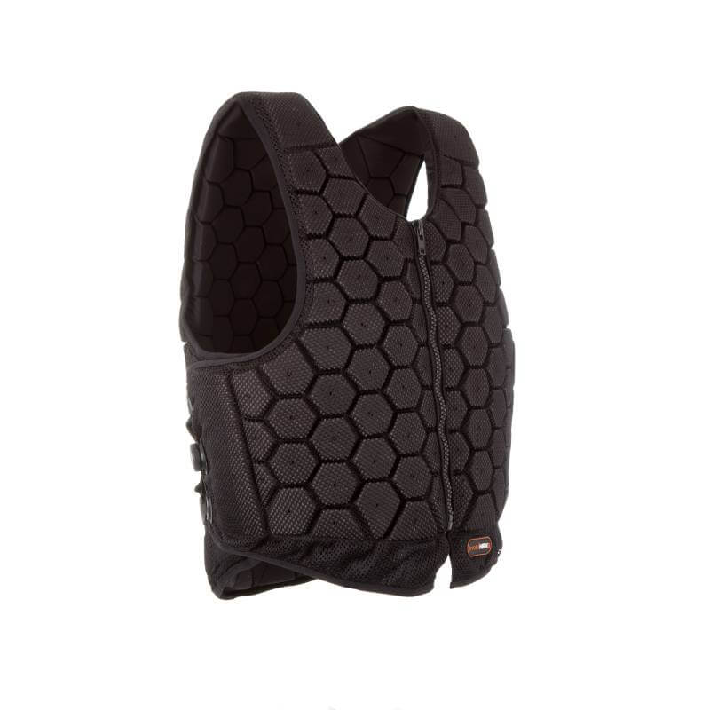 Evoke HEX6 Body Protector Black Adult with hexagonal pattern and Fit-go adjustment system.