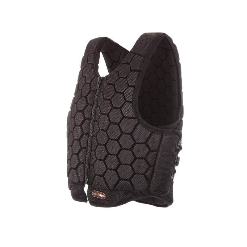 Evoke HEX6 Black Tiny Tots body protector, hex pattern, BETA 3, Fit-go system.