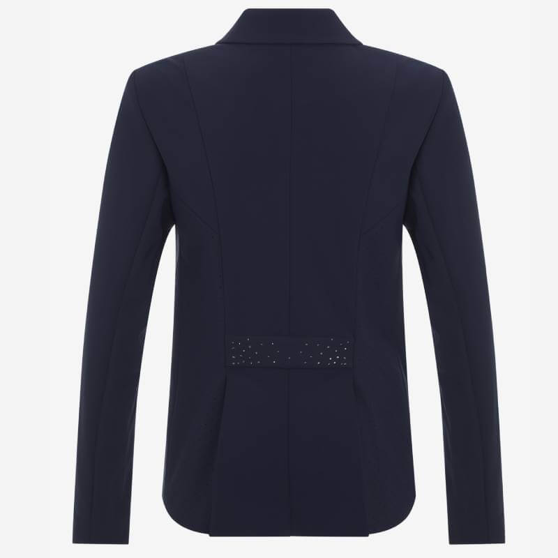 LeMieux Junior Pro Show Jacket Navy, back view with decorative belt detail.