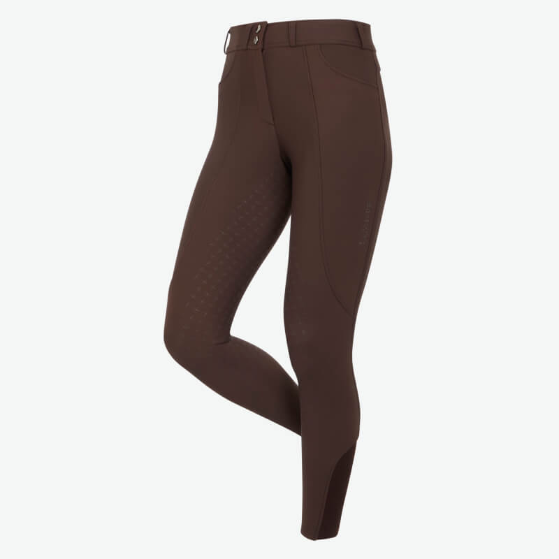 LeMieux Brilliance Full Seat Breeches Espresso with belt loops, front closure, and full grip.